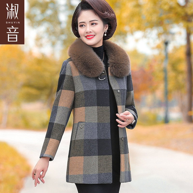 中老年女装羊毛呢中年女40岁50 淑音中老年女装