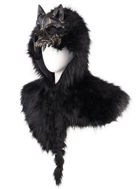 Halloween party costumes, medieval Viking fake wolf Props