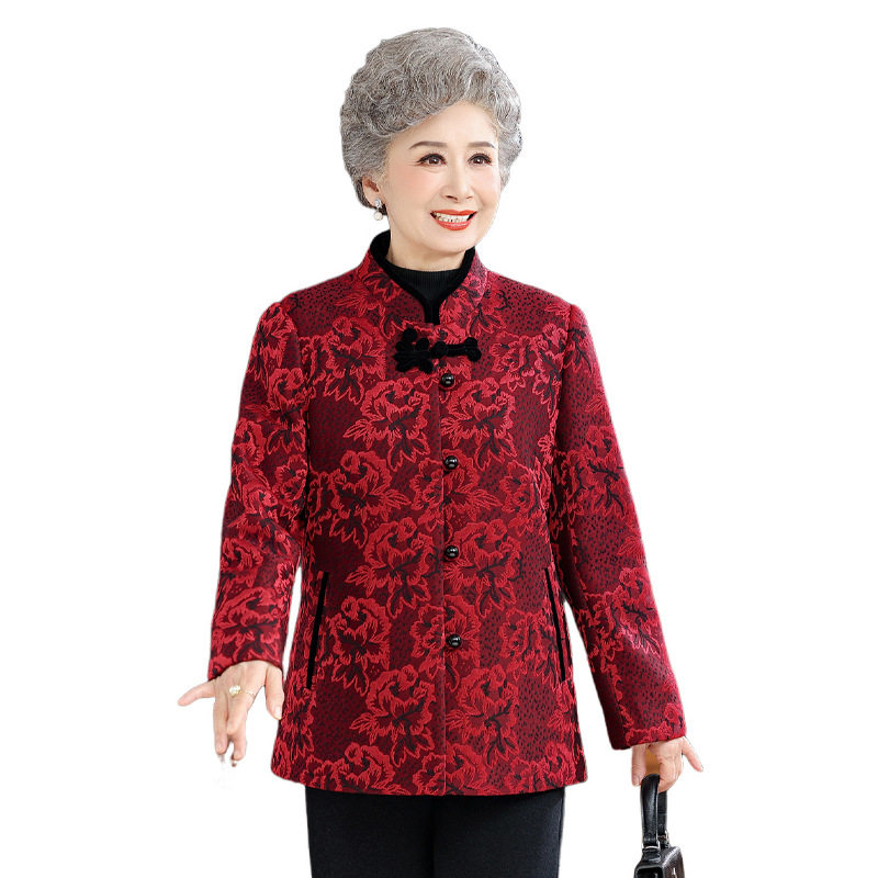恒源祥奶奶秋冬棉袄唐装外套老年人妈妈秋冬加厚呢子国风70岁80婆,淘宝优惠券,粉丝福利购,淘宝优惠卷