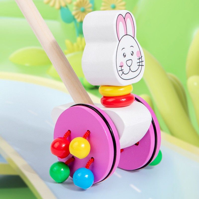 儿童手推车玩具木质推推乐婴儿1周岁2-3岁宝宝单杆学步车助步推车,淘宝优惠券,粉丝福利购,淘宝优惠卷