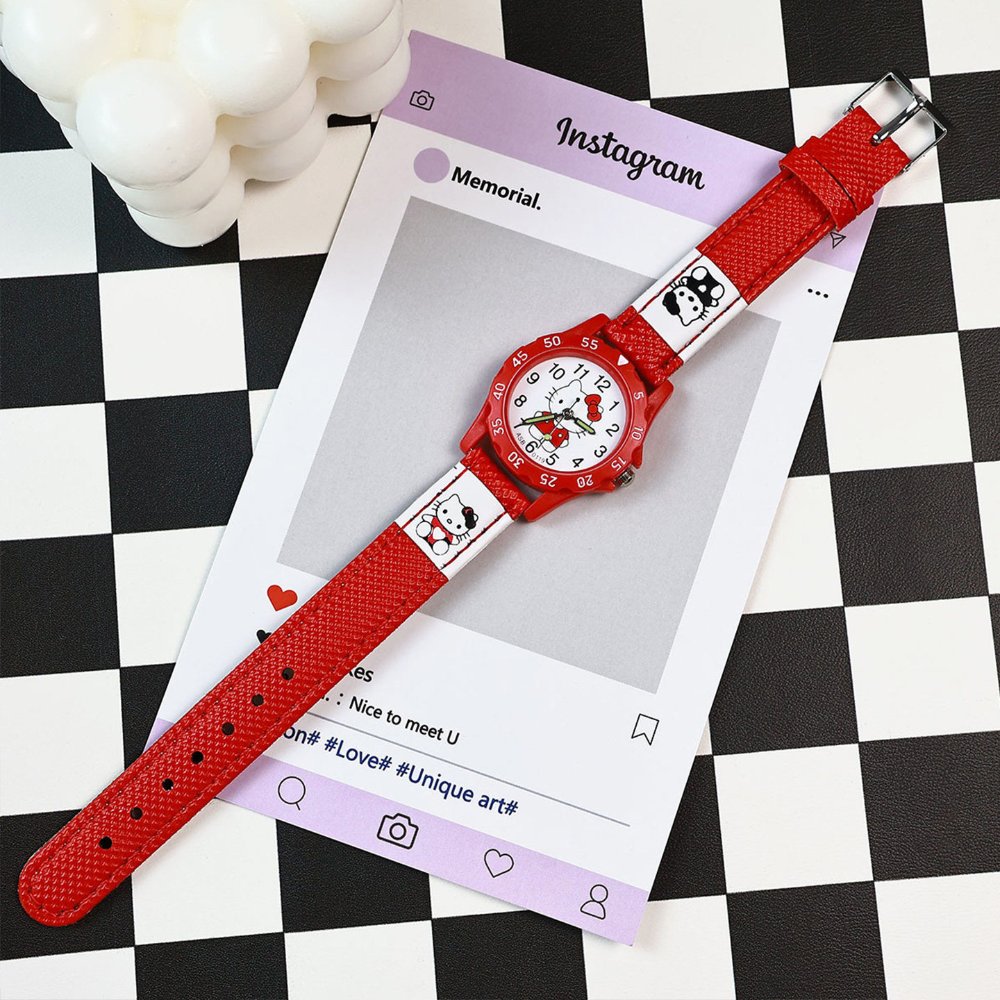 HelloKitty儿童手表女孩小学生初中生6-12岁2025新款只看时间石英,淘宝优惠券,粉丝福利购,淘宝优惠卷