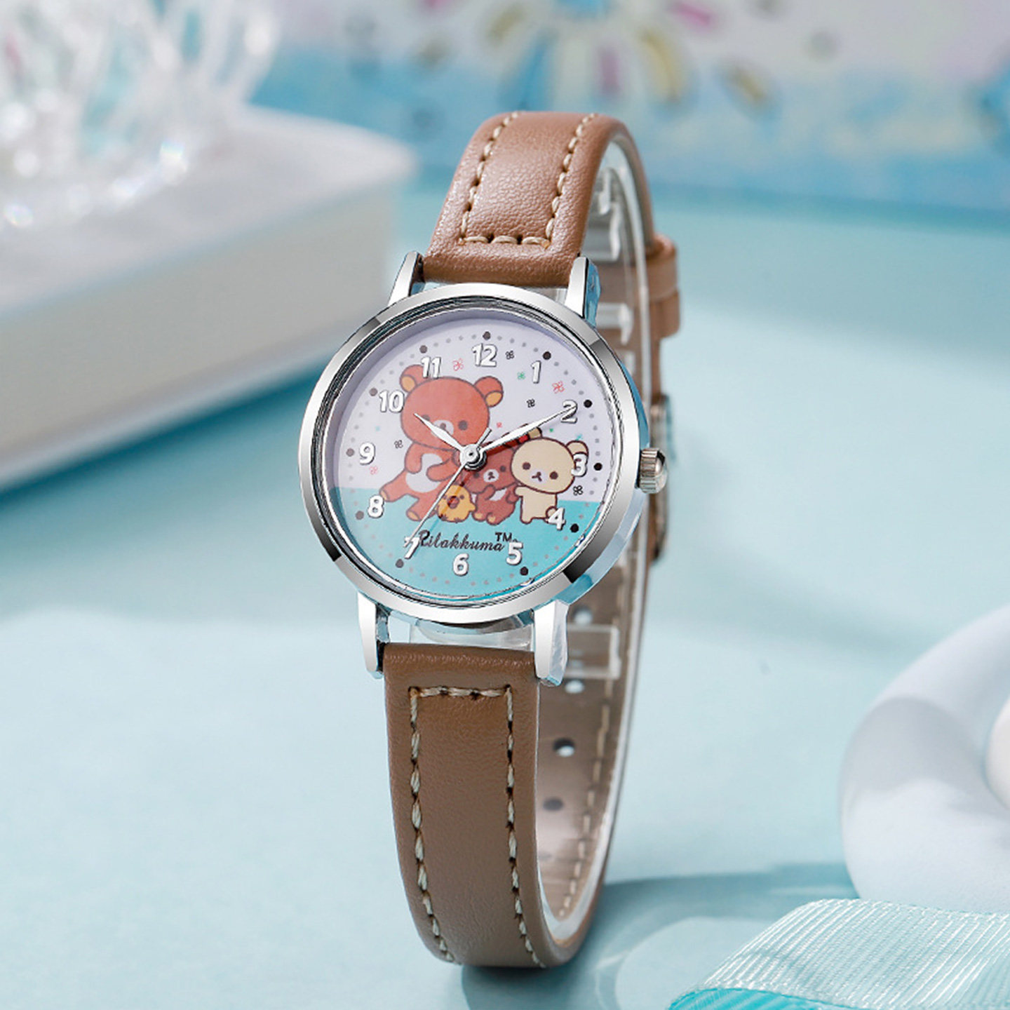 轻松熊儿童手表女孩小学生初中生考试专用2025新款只看时间石英表,淘宝优惠券,粉丝福利购,淘宝优惠卷