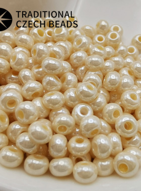 捷克宝仕奥莎进口米珠4mm珍珠色圆珠手工串珠手链项链材料DIY配件