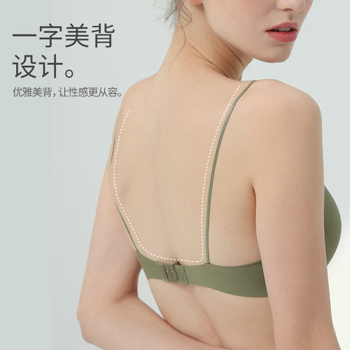 夏季内衣女无钢圈薄款法式小胸专用文胸聚拢少女不空杯三角杯抹胸 - 图0