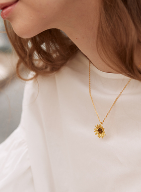 向日葵ins冷淡风小众设计锁骨链