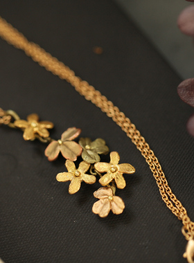 气质复古小众设计幸运草锁骨项链