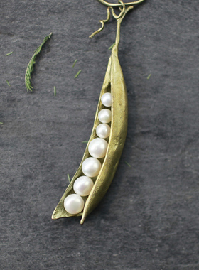 豌豆荚复古百搭长款珍珠项链