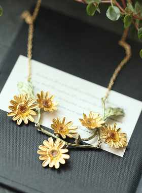 Michaelich金色雏菊华丽项链