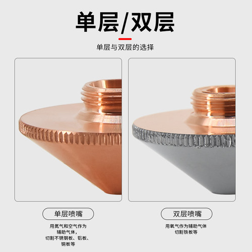 光纤激光切割机喷嘴D28常规款适用万顺兴普雷单双层铜嘴喷头配件 - 图3