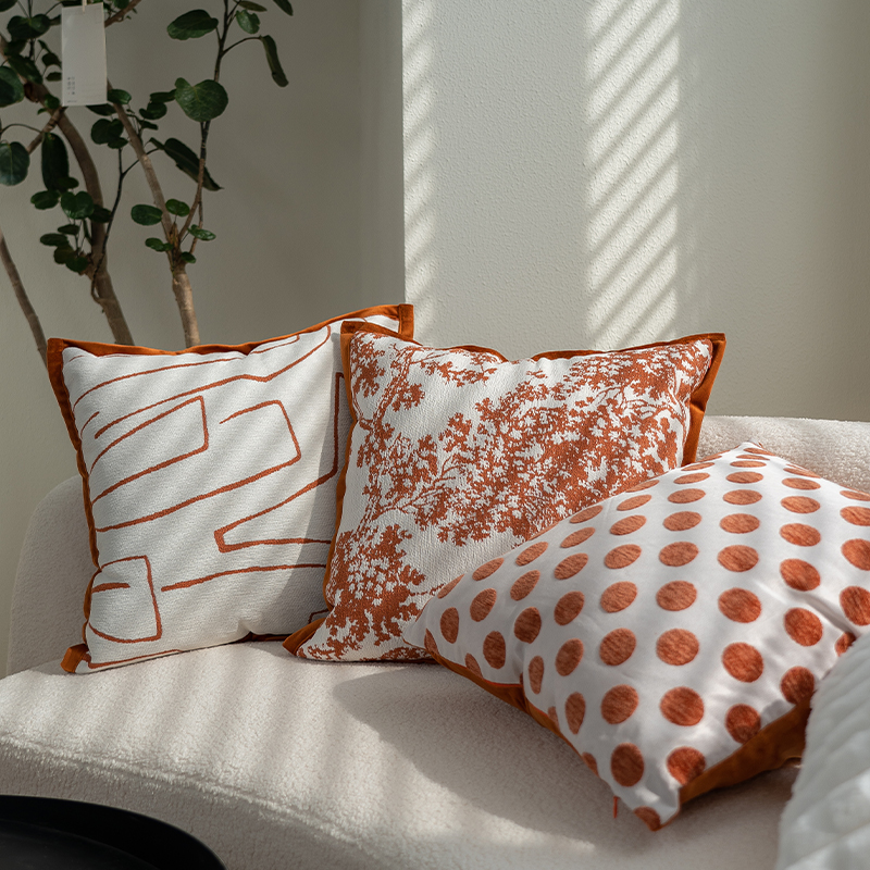 抱枕新款喜庆轻奢枕套客厅沙发靠枕靠腰靠背拆洗波点高级床头靠垫 - 图0