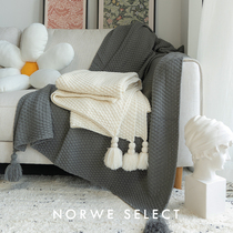 Nordic Knit Sofa Blanket Ins Wind Minimis Pure Color Modern Quality Bed Tail Blanket Afternoon Nap Carpet Woolen Blanket Leisure Blanket