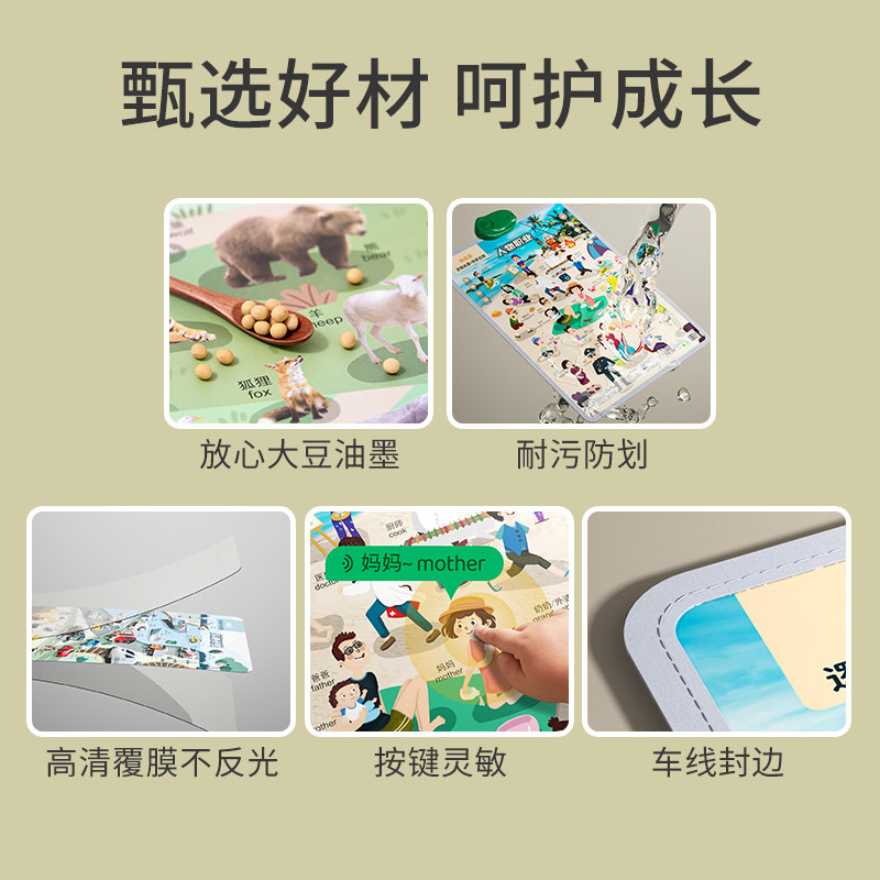 乐乐鱼逻辑思维挂图儿童有声幼儿园语音动物发声启蒙认知神器玩具,淘宝优惠券,粉丝福利购,淘宝优惠卷