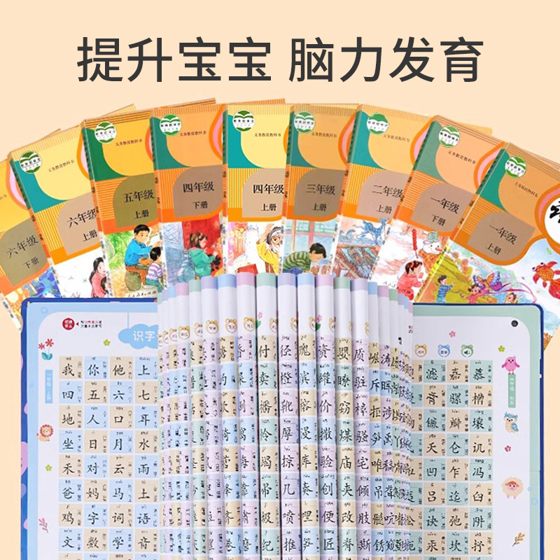 乐乐鱼地板书3300字识字大王3000字幼儿园点读发声儿童认字神器-图0