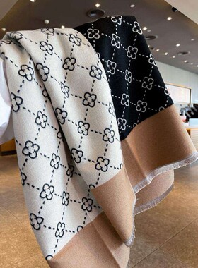 【正品】Coor Koor秋冬百搭两面可戴山羊绒围巾女保暖围脖披肩两