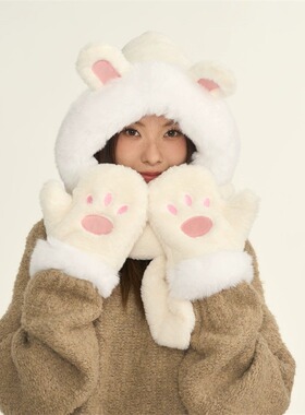 CoorKeva围巾一体式百搭可爱冬