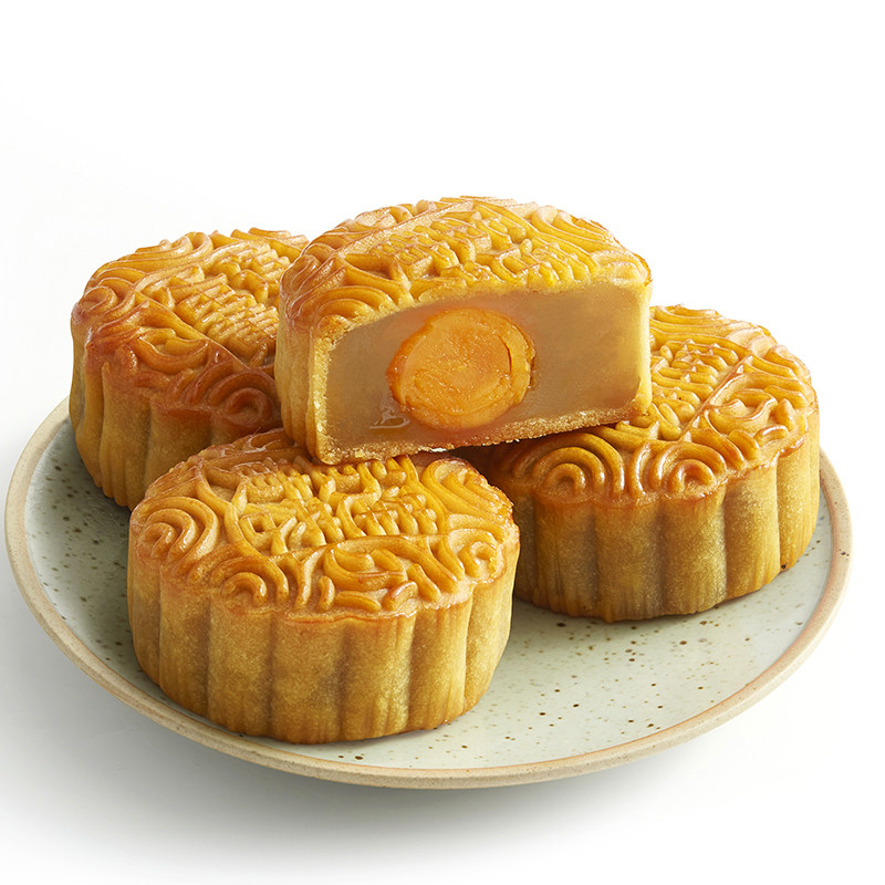 百威蛋黄白莲蓉礼盒125g/个月饼 power百威食品月饼
