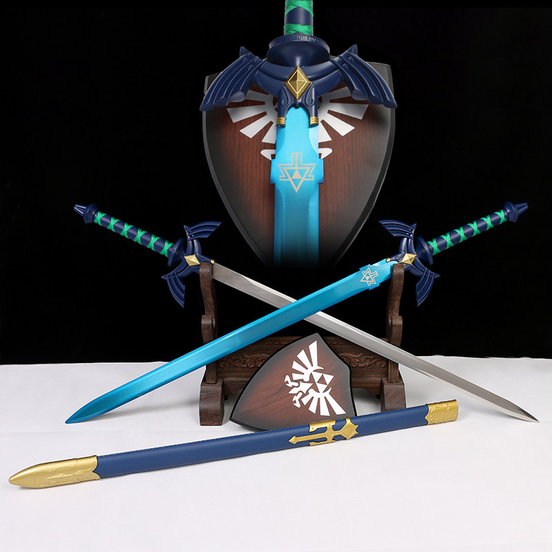 塞尔达荒野之息林克cos大师之剑驱魔剑天空剑金属武器道具未开刃_虎窝淘
