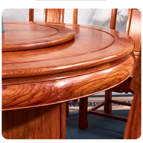 Национальный стандартный махогановый круглый обеденный стол и стул Комбинированный ежа розовое дерево