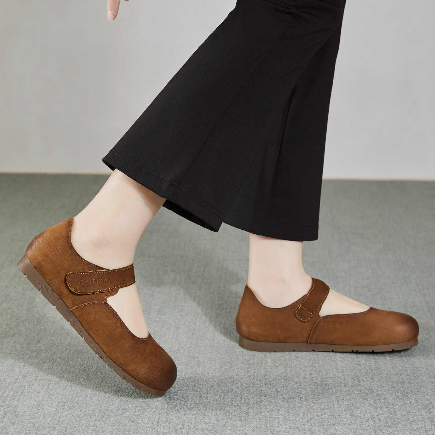 牛皮时尚新款平底浅口勃肯豆豆鞋女款真皮2026春季女士休闲孕妇鞋,淘宝优惠券,粉丝福利购,淘宝优惠卷