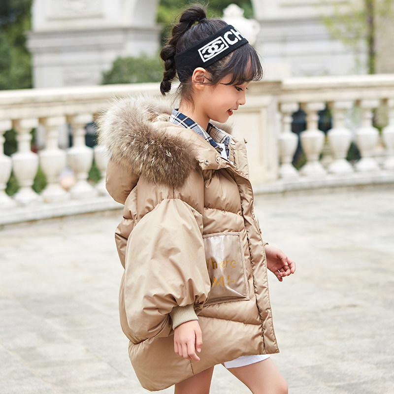 盈湖儿童洋气反季中长款女童羽绒服 盈湖童装羽绒服
