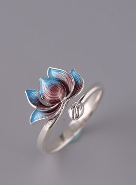 红依女性戒指925银戒指民族风