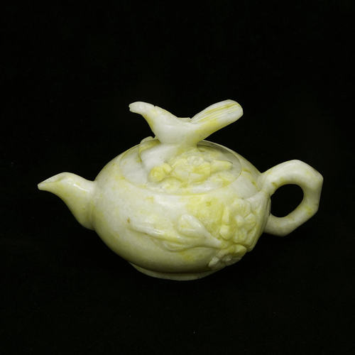 精制正品天然蓝田玉喜上眉梢茶壶茶具四杯一盘一壶酒具 家居摆件 - 图2