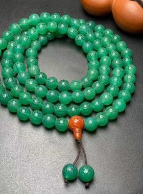 天然玛瑙珠链8mm圆珠勾云花纹