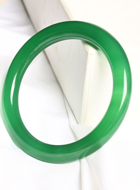 少女款绿玉髓胖圆条手镯