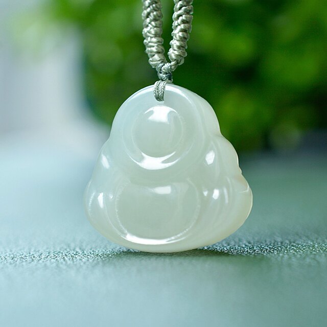 Natural Hetian Jade Qingshui Jade Big Belly Buddha Pendant