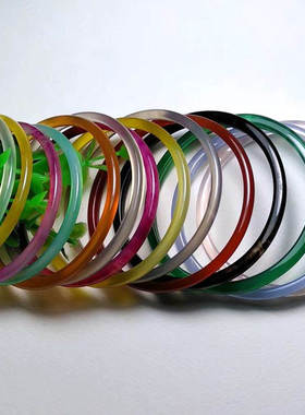 绿红玉髓细窄多宝七彩色叮当手镯