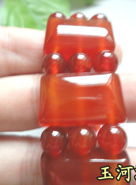 正品特价天然巴西红色玛瑙玉手链