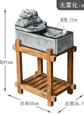 正品新中式玄桌关面招财流水摆办公室前台件环水循景茶室开业乔迁