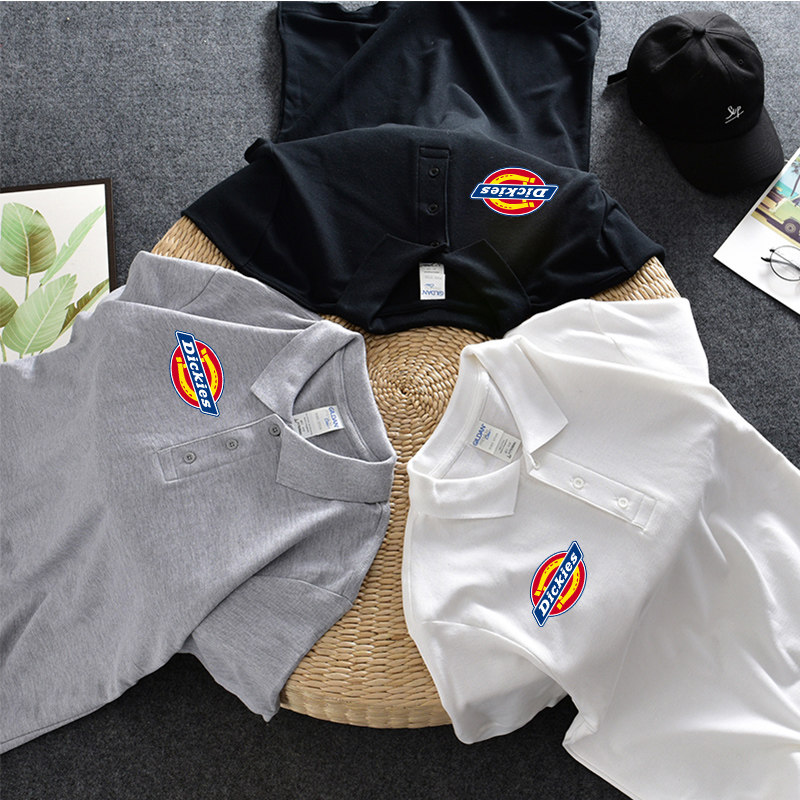 迪克斯短袖男潮牌翻领纯棉polo衫 boldleeT恤