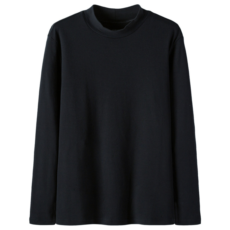 森马半高领长袖纯色打底衫男士t恤 森马outlets店T恤
