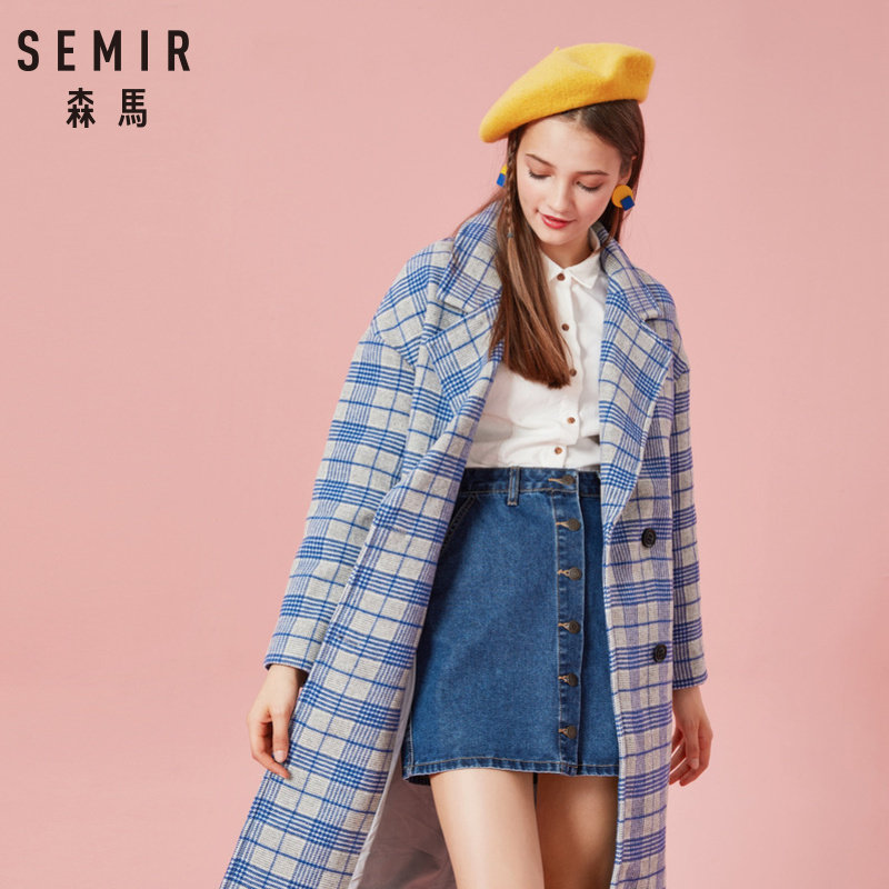 清仓森马毛呢外套女装年轻羊毛大衣 森马outlets店毛呢外套