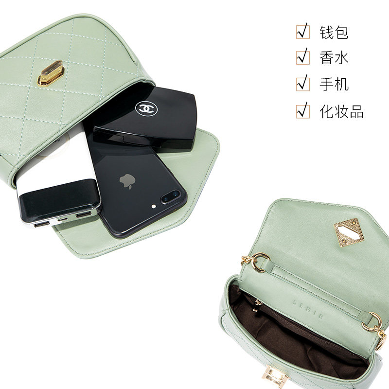 森马2020新款春夏菱格链条斜挎包包 森马outlets店女士包袋