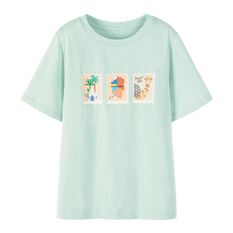 森马2020夏新款圆领短袖女宽松t恤 森马outlets店T恤