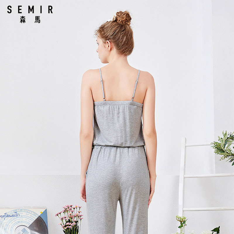 森马女士吊带可调宽松高腰连体裤 森马outlets店睡衣/家居服套装