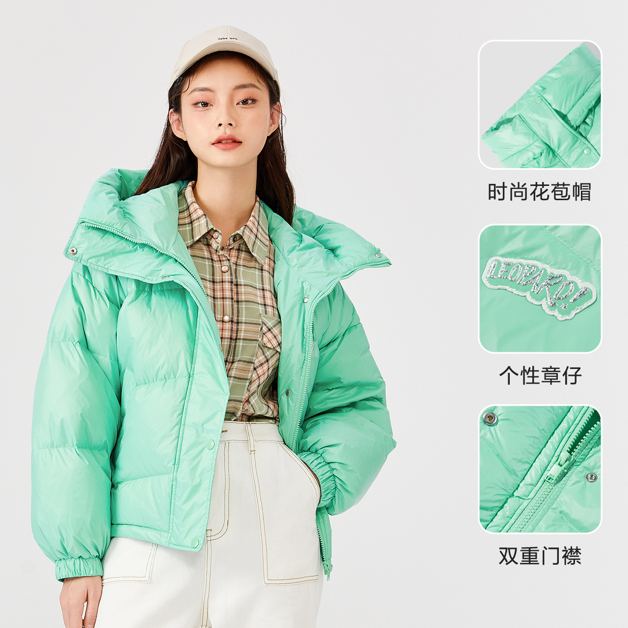 森马女连帽2021新款oversize羽绒服 森马outlets店羽绒服