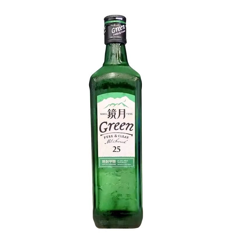 韩国进口乐天Green镜月烧酒低度蒸馏酒天然混合烧酎700ml - 图0