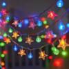 Star lights solar outdoor Christmas and New Year decorative lights