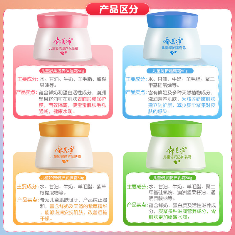 郁美净宝宝秋冬滋润补水保湿霜 郁美净红柚润肤乳