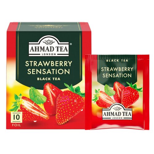 AHMAD TEA英国亚曼草莓味红茶10个独立包装进口袋泡茶包 - 图2