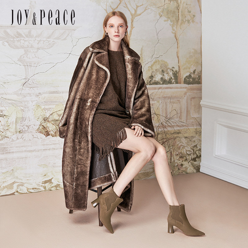 真美诗焦糖摩卡2024冬季软糯羊绒皮复古气质粗跟时装靴女YWM32DD4,淘宝优惠券,粉丝福利购,淘宝优惠卷