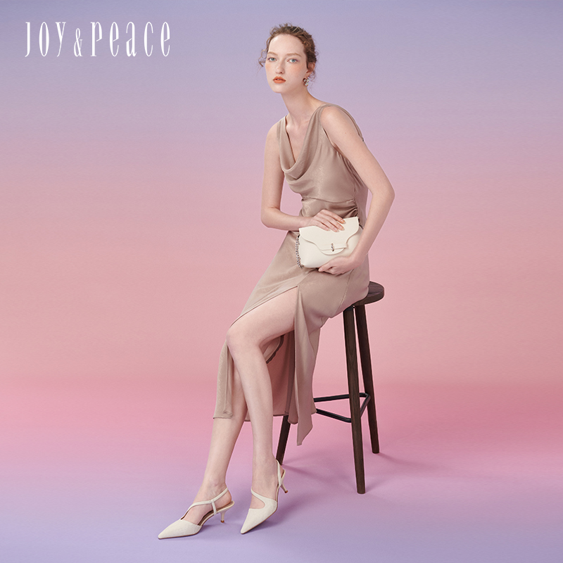 真美诗官方奥莱2024年春季蛇纹牛皮高跟包头凉鞋25F07AH4 - 图3