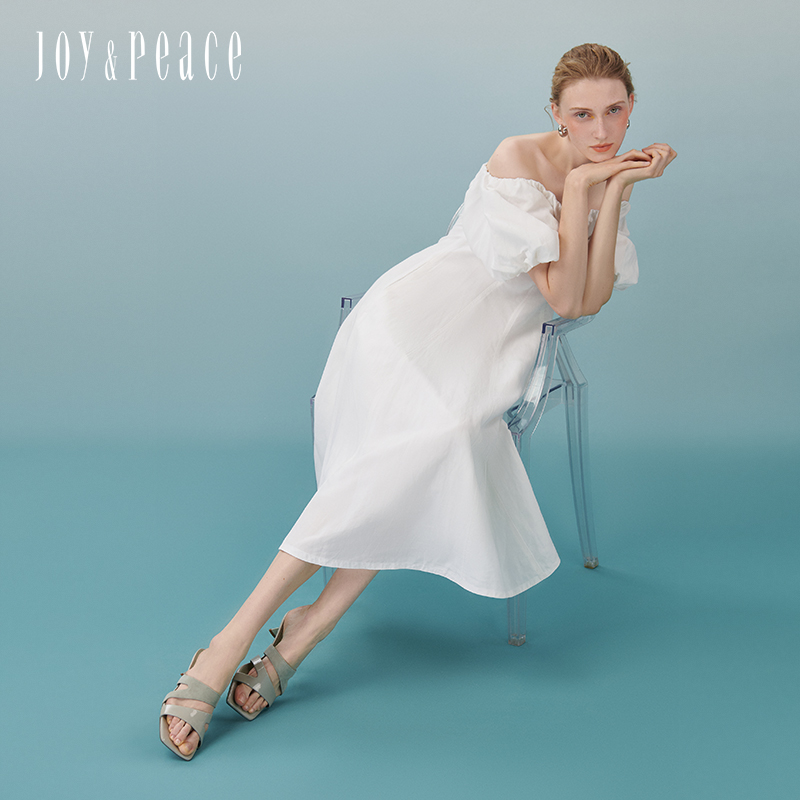 真美诗官方奥莱2024夏季新款几何镂空一脚蹬高跟凉鞋女YRB24BT4 - 图3