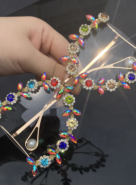 方形复古女镶钻太阳镜墨镜