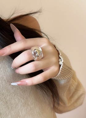 时尚简约透明镶爱心戒指女小众潮