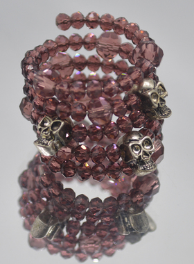 女式水晶甜酷骷髅头戒指