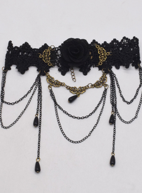 辣妹蕾丝女式花朵锁骨链